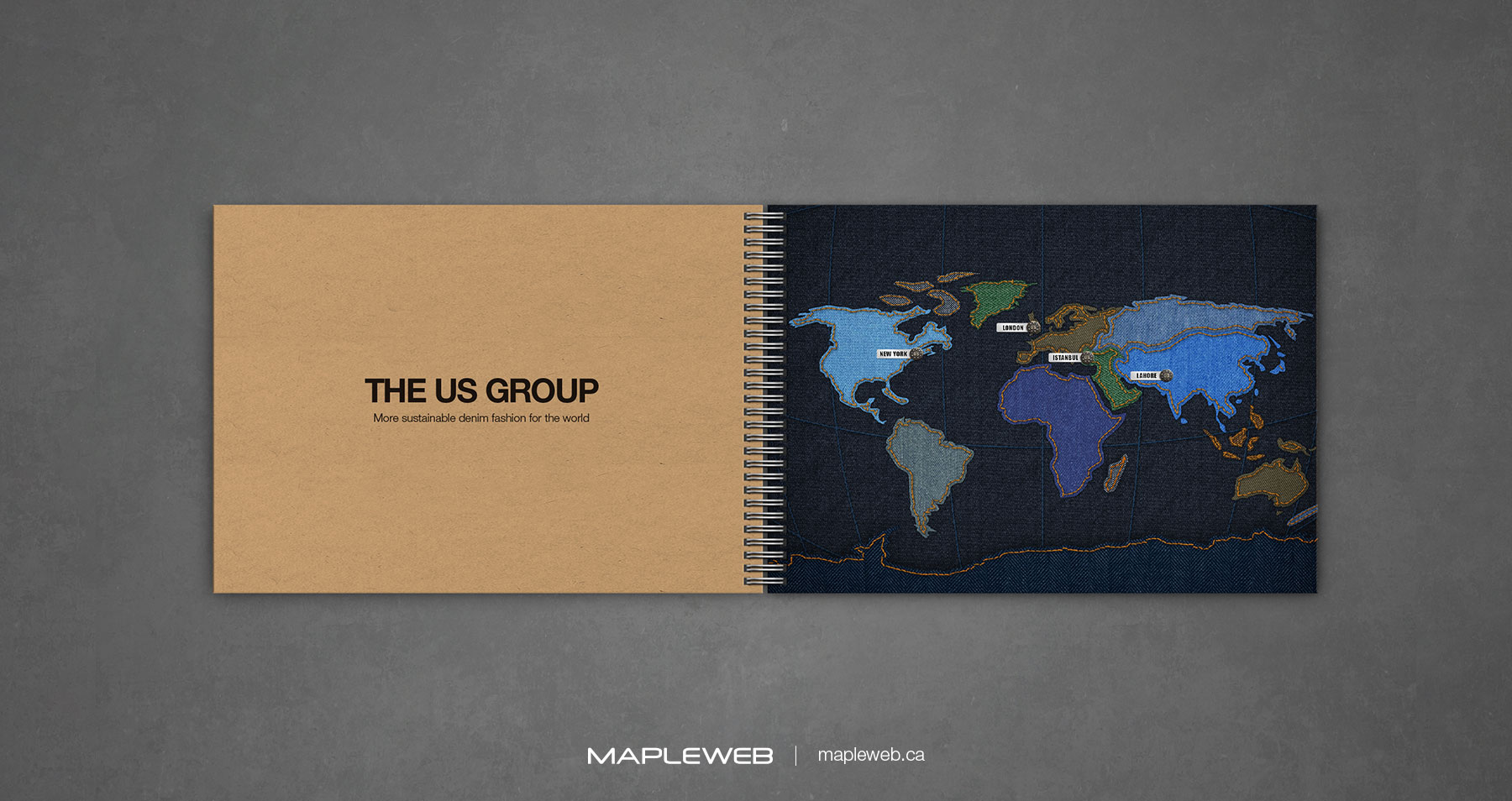 Us Group Ring Book Cover and Last Page Brand design by Mapleweb